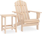 The Living Store Chaise Adirondack - Chaise de jardin avec table - Bois d'épicéa Massief - 69,5 x 86,5 x 89,5 cm - Confortable