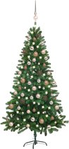 The Living Store Kunstkerstboom - Realistisch - 150 cm - Groen - Met LED-verlichting