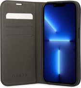 Guess Case for iPhone 14 Pro - Crocodile - 3 card slots - Black
