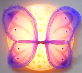 Funnylight plafonniere met prachtige lila organza vlinder en glow in the dark sterren