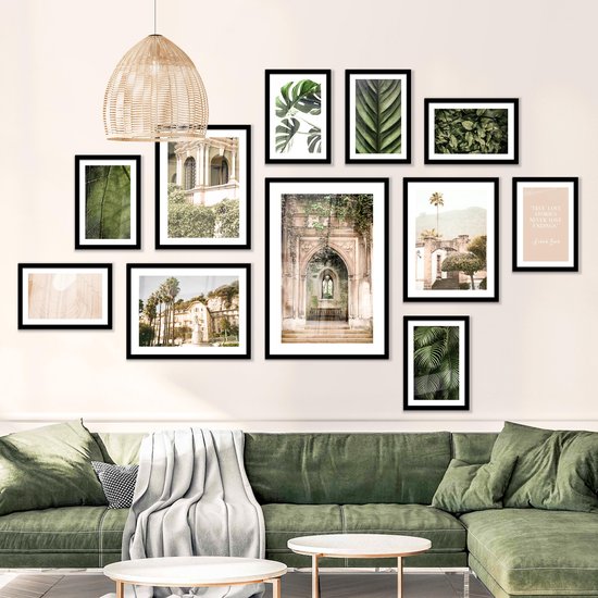 FrameYourWall® - Cadre photo avec affiche 60x80 - Été - Palmiers -  Architecture 