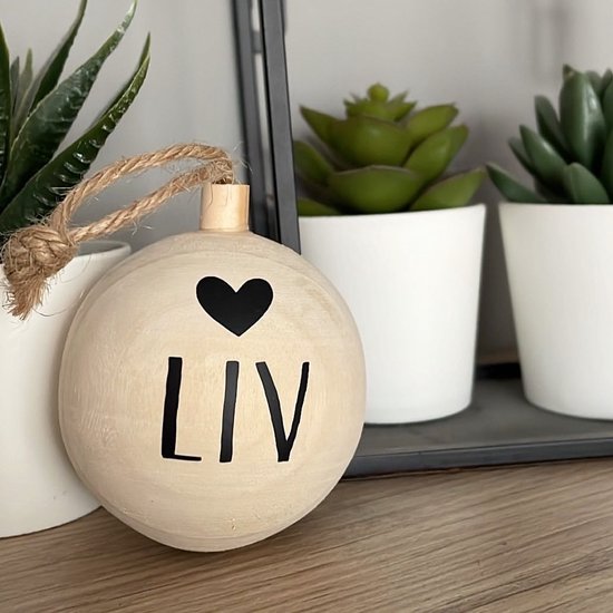 Gepersonaliseerde kerstballen hout Kerst