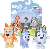 BLUEY - 3 speelfiguren Familie: Bingo, Socks & Muffin - Speelfigurenset
