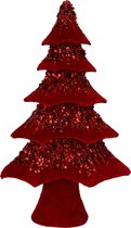 Cosy&Trendy Kerstboom Paillettes - 31x13x52cm - Rood