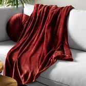 Dutch Decor - HARVEY - Plaid 150x200 cm - superzachte deken van fleece - Merlot - bordeaux rood - Mooie kwaliteit