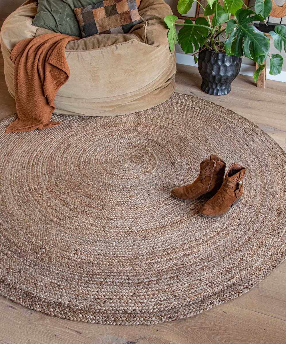 Rond jute vloerkleed - Pure - naturel 190 cm