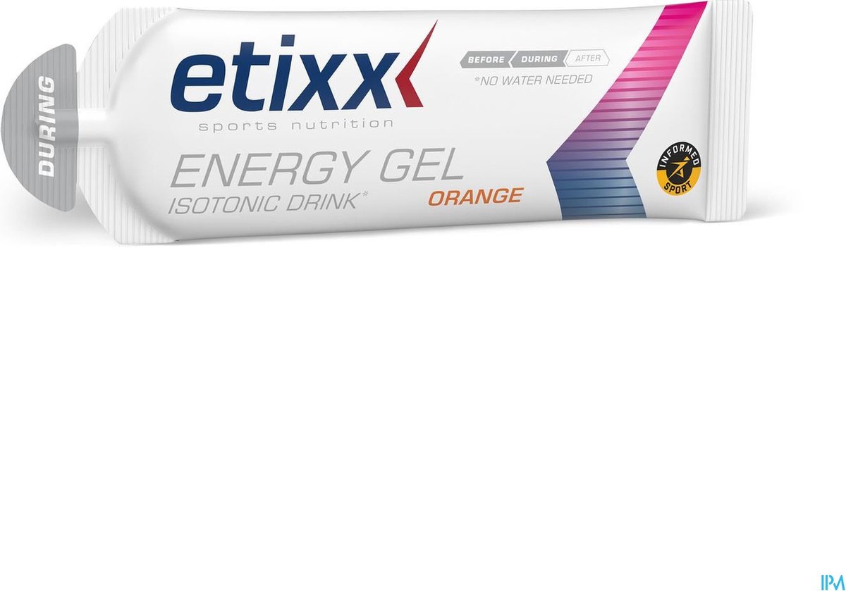 Goedkoopste Etixx Isotonic Drink Energy Gel - Sports Nutrition - Energy Gel - 12X60 ml - Sinaasappel - Geen water nodig - Koolhydraatrijk - Vegan