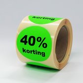 40% Korting stickers op rol - 225 per rol - 50mm groen