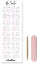 By Emily® Gel Nagel Wraps 'Confetti Frost' - Gellak Stickers - SpringNails- Lente - UV Lamp Gelnagels - Langhoudende Nagelstickers - Nail Art Folie - 20 Stickers - UV LED Lamp Vereist