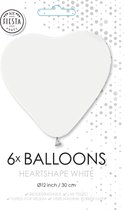Jumada's - Ballons coeur pour mariages, fêtes de maternité - Ballons de party White - 6 pièces par set