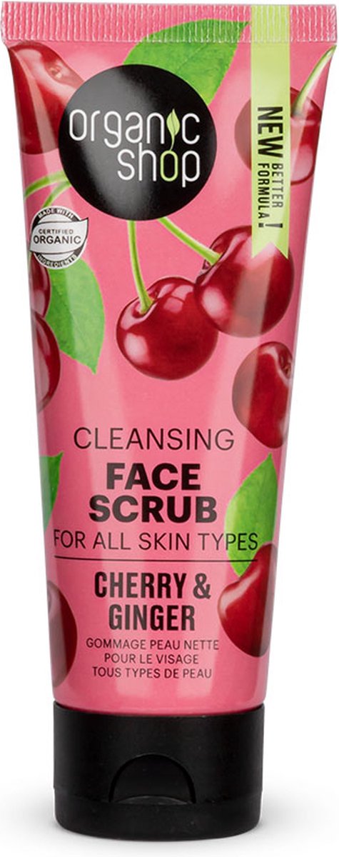 Organic Shop - Organic Ginger & Cherry Cleansing Face Scrub Oczyszczajacy Scrub Do Twarzy - 75ML
