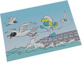 Smurfen magneet - Smurfin met zeemeeuwen - 8x5,5cm