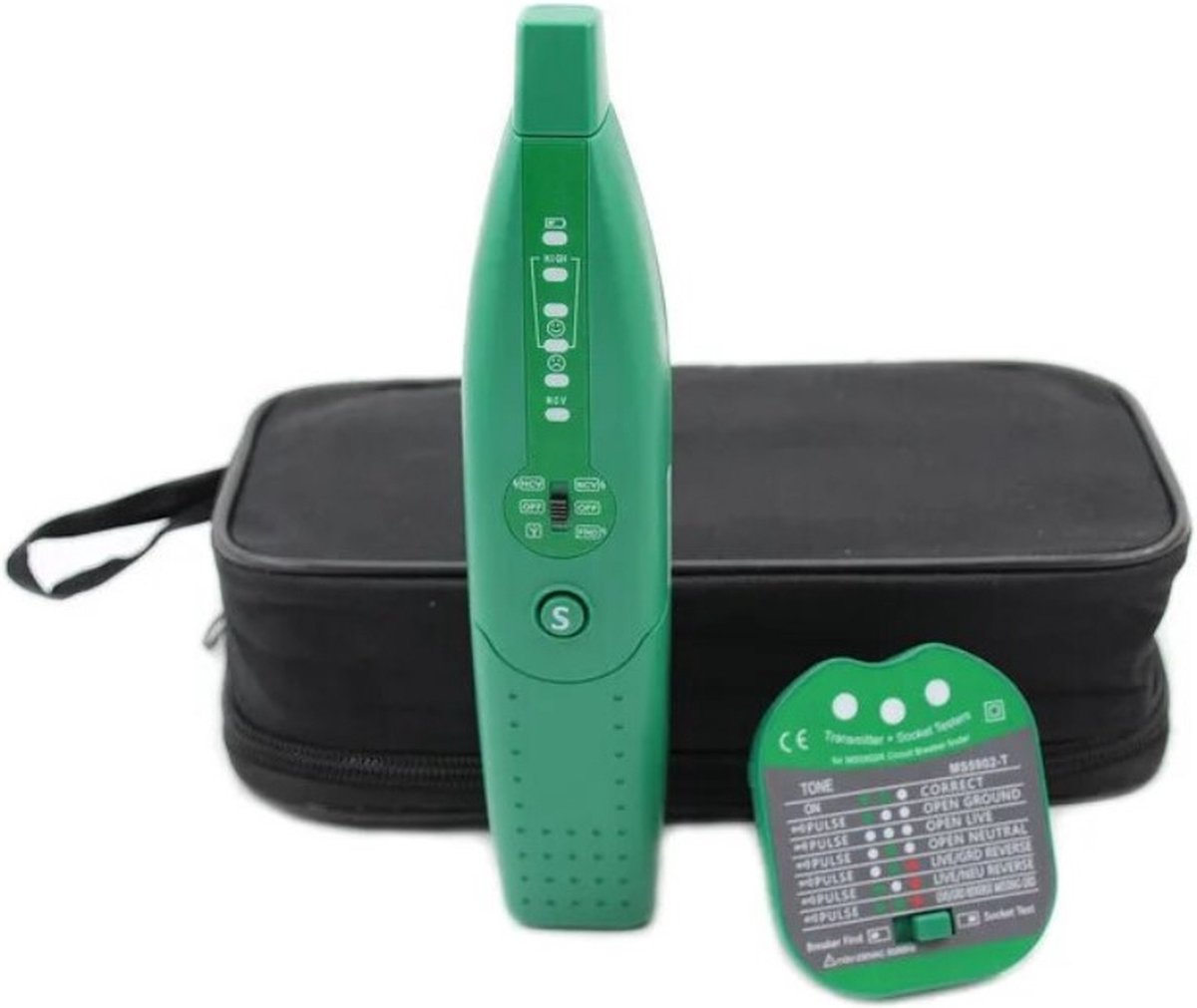 Zekering Zoeker | Contactdoos tester | Circuit breaker finder | Groen | Zekeringen controleren | Groepenkast en Spanning Testen