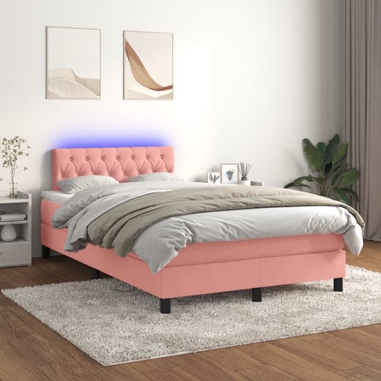 The Living Store Bed - Velours - 120x200 - Met LED