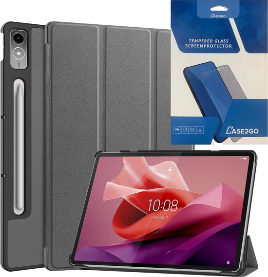 Oaxrui Little Tiger Case voor Lenovo Tab P12 12.7 inch Premium Lederen