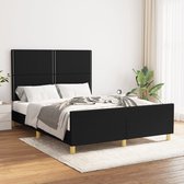 The Living Store Bedframe - 203 x 146 x 118/128 cm - Zwart