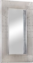 The Living Store Miroir d'aviation - Miroir d'entrée en métal - Argent - 80x50x4cm
