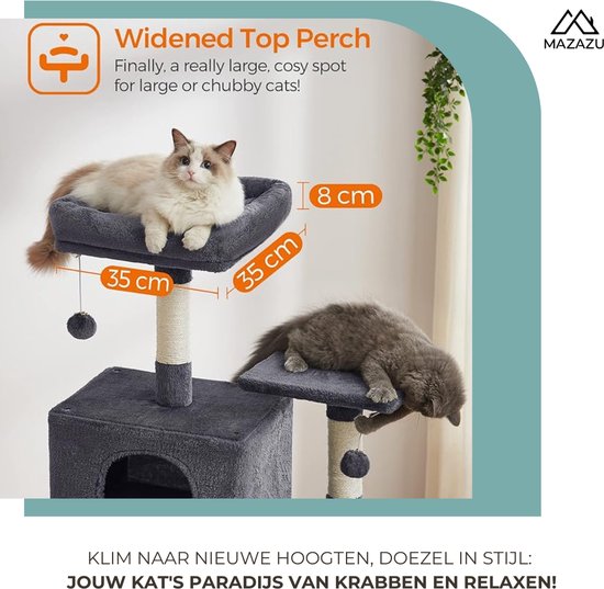 MIRA Home - Krabpaal - Kattenhuis - Kattenboom - Hangmat - Katten - 60x49x191