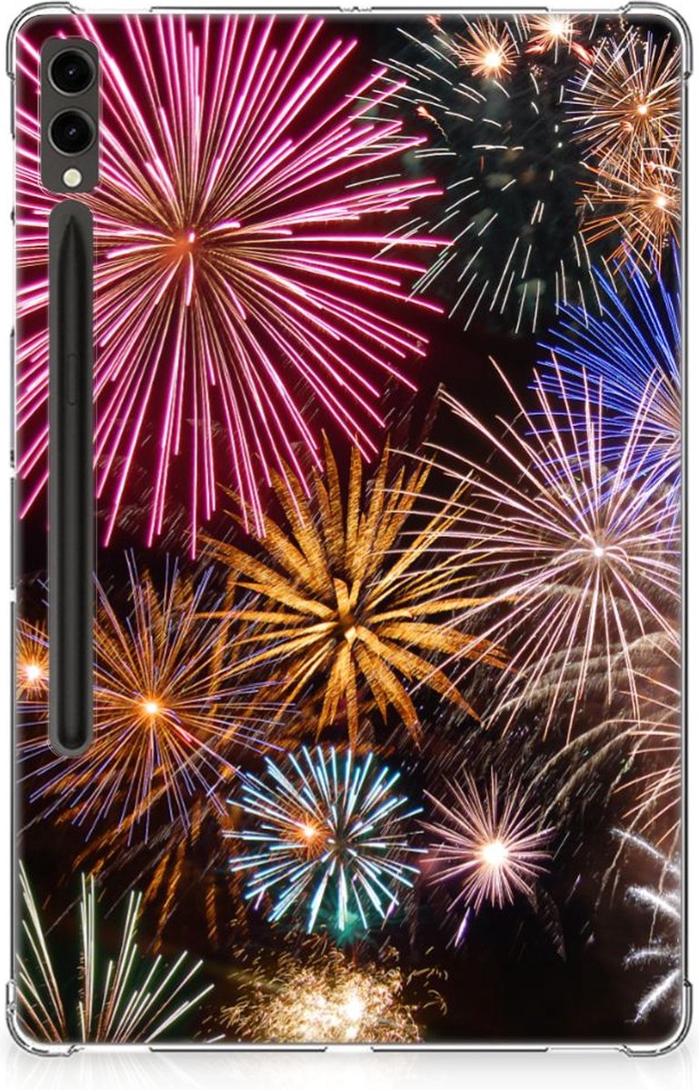 Samsung Galaxy Tab S9 Plus Leuke Siliconen Hoes Vuurwerk