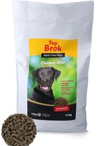 Topbrok Geperste Brokken Kip & Rijst - Hondenvoer - Hondenbrokken - Voor alle honden - Vernieuwd recept - Klein formaat brokjes - 12 kg