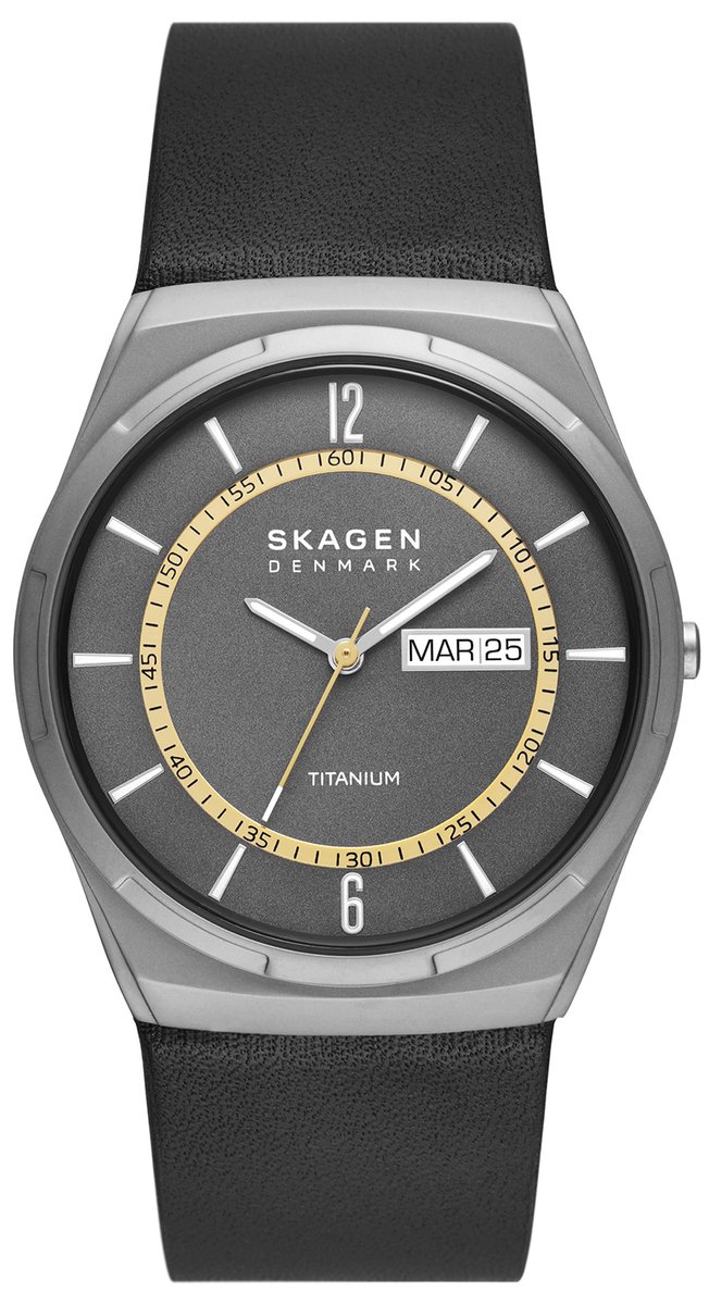 Skagen Melbye Titanium SKW6907 Horloge - Leer - Zwart - Ø 40 mm