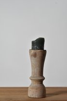 Klos kandelaar - Houten kaars kandelaar -oude houten kandelaar - India - Stoer - sober - landelijk