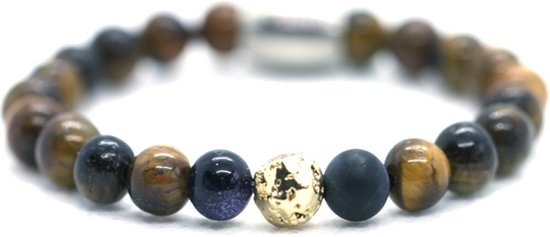 Bracelet Garçons oeil de tigre - or lave 6mm - IbizaMen