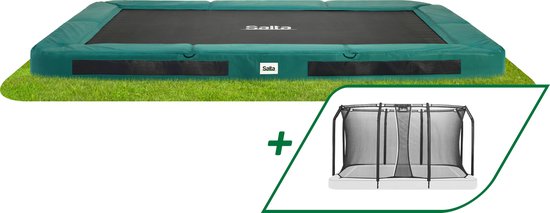 Salta Premium Ground - Inground trampoline met veiligheidsnet - 366 x 244 cm - Groen
