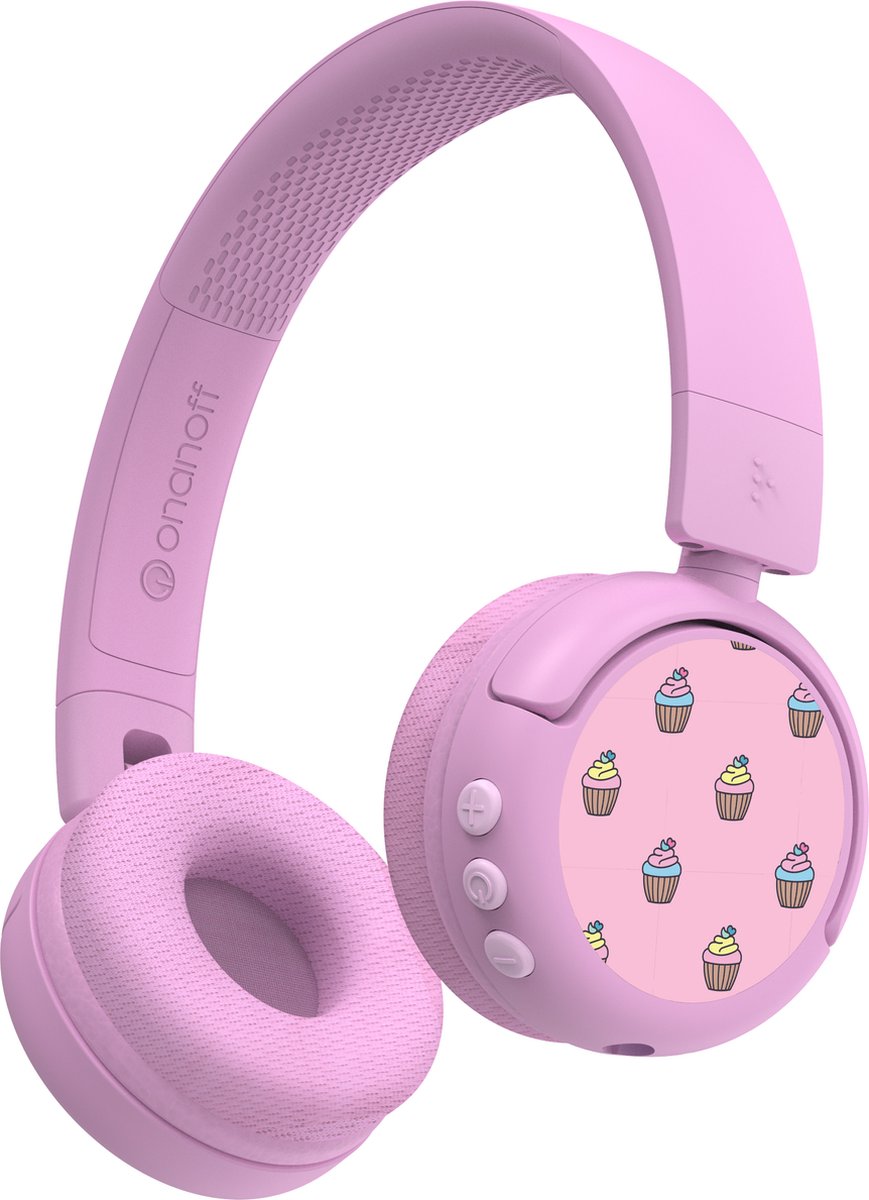 Afbeelding 3 van BuddyPhones PopFun Koptelefoon Kinderen - Kinder Koptelefoon Draadloos – Volumelimiet 84/95 dB – 24 uur batterijduur – Bluetooth Hoofdtelefoon - Ingebouwde microfoon - Inclusief Leuke Stickers - Roze