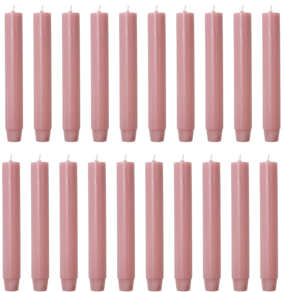Rustik Lys chique mooie dinerkaarsen pak van 20 stuks 2.6 x 18 cm in de kleur Staub Rosa - Oud Roze
