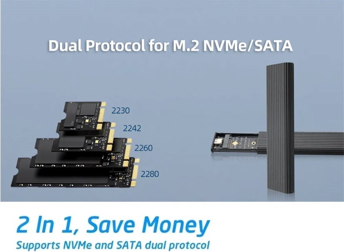 M.2 Adaptateur Ssd Vers U.2 2In1 M.2 Nvme Et Sata-Bus Ngff Ssd