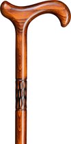 Gastrock Wandelstok beukenhout - Gefreesde kraag - Gewicht 290 gram - Lengte 94 cm - Dikte 16 mm - Wandelstok heren en dames - Loopstok - Derby handvat - Bruin kersenkleur