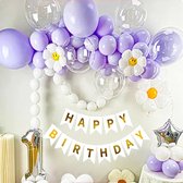 Forfait ballon Luxe - Forfait Ballons - Violet - Marguerite - 1er anniversaire - Un an - Fête enfants - Happy anniversaire -