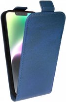 Rosso Element Verticale Flip Case Geschikt voor Apple iPhone 15 Pro Max | Portemonnee Book Case | Hoesje met Pasjeshouder | Magneetsluiting | Twee Pasjes | Blauw