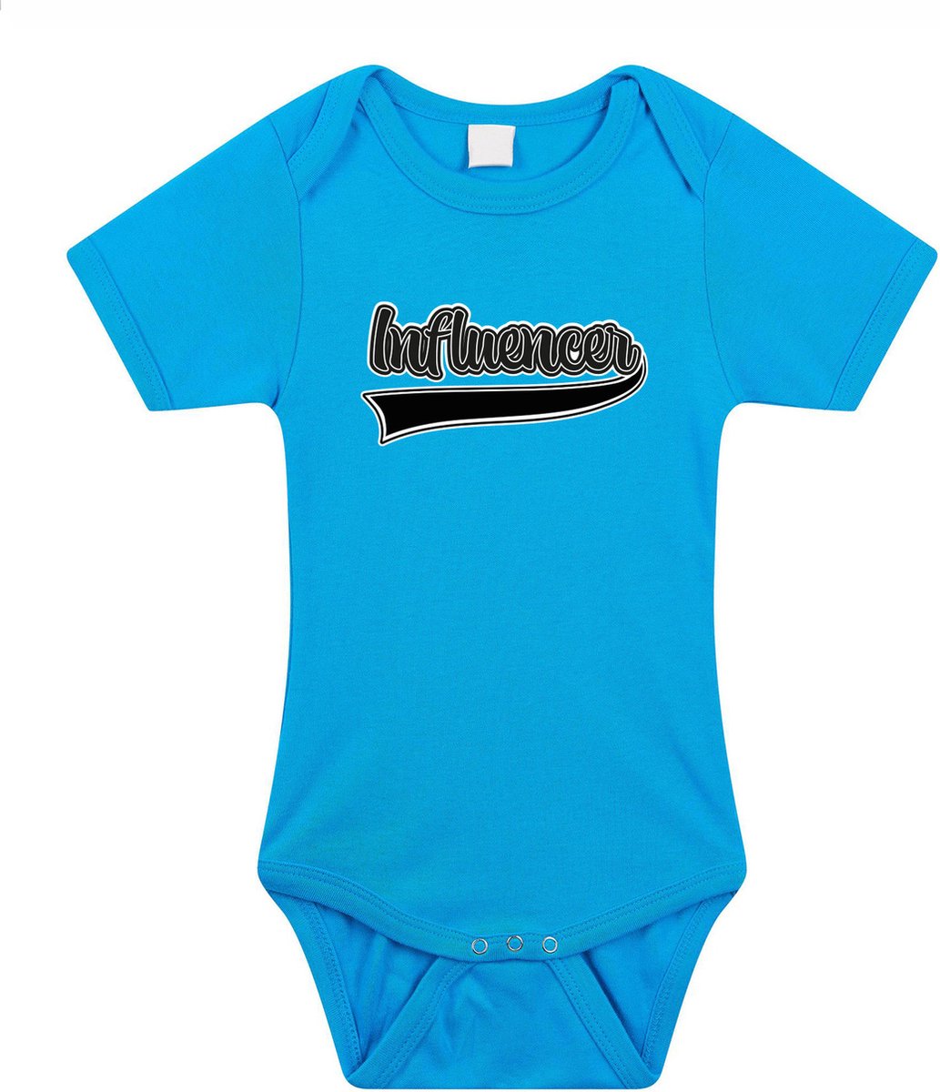 Bellatio Decorations baby rompertje - Influencer - blauw - cadeau romper - kraamcadeau 92