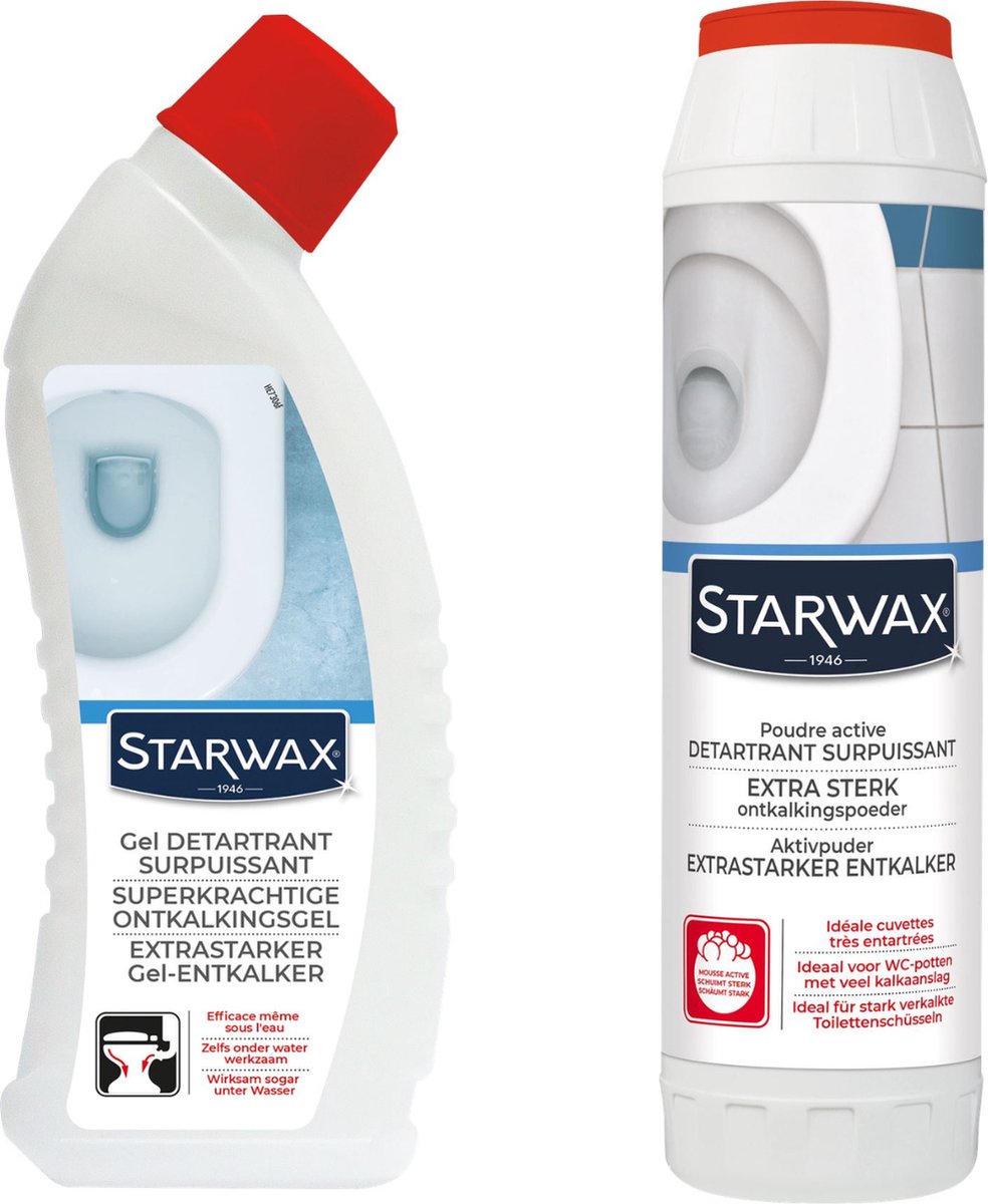 Starwax - Gel détartrant WC super puissant + Poudre détartrante WC