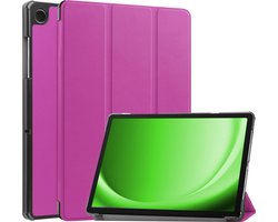 Hoesje Geschikt voor Samsung Galaxy Tab A11 / A9 - Dun & Stevig - Trifold Bookcase - Hard Cover - Hardcover Book Case - Tablet Hoes - Paars