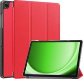 Hoesje Geschikt voor Samsung Galaxy Tab A9 Hoes Case Tablet Hoesje Tri-fold - Hoes Geschikt voor Samsung Tab A9 Hoesje Hard Cover Bookcase Hoes - Rood