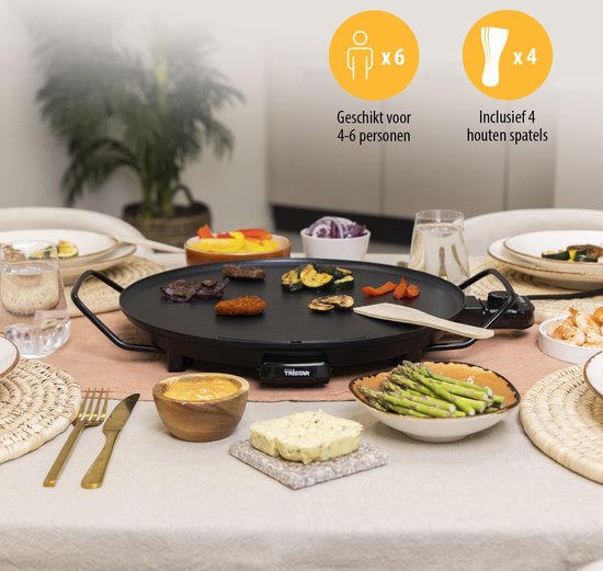 Tristar Bakplaat - BP-2787 - 2000W - Gourmet, Cirkle grill Ã˜40cm - 4 personen - PFAS-Vrij — afbeelding 4