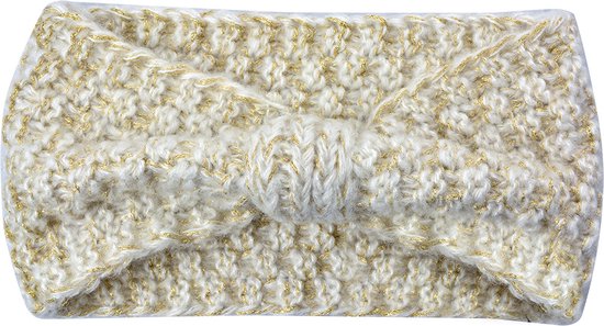 Clayre & Eef Hoofdband Vrouwen 10x22 cm Wit Beige Synthetisch