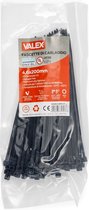Valex - Zwarte kabelbinders / Tie wraps 4,6x200mm 100 stuks - 1201041