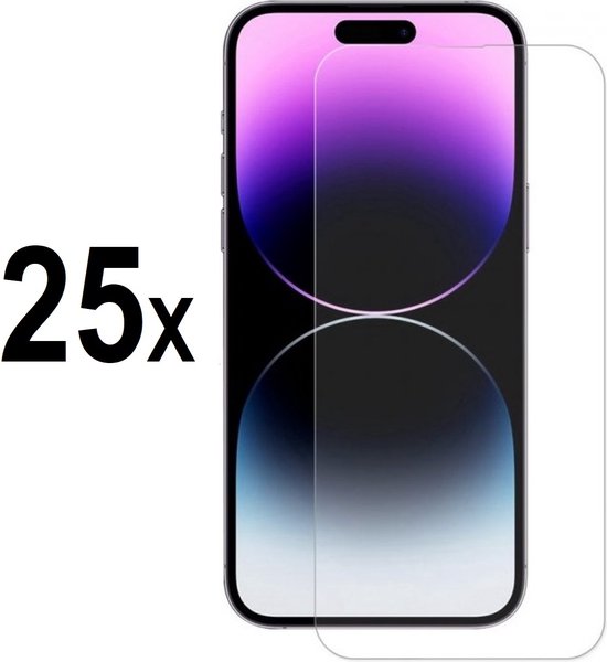 Screenz® - Screenprotector geschikt voor iPhone 15 Plus/15 Pro Max - Tempered glass Screen protector geschikt voor iPhone 15 Plus/15 Pro Max - Beschermglas - Glasplaatje - 25 stuks - Voordeelverpakking