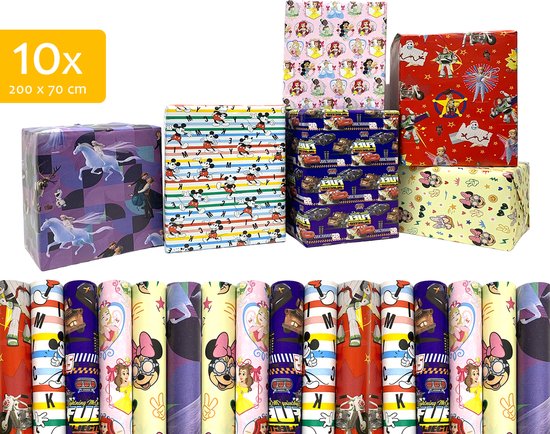 Papier cadeau 200 x 70 cm "Disney" - 10 rouleaux