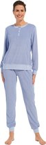 Pastunette dames pyjama Badstof - Jaimy - 36 - Blauw