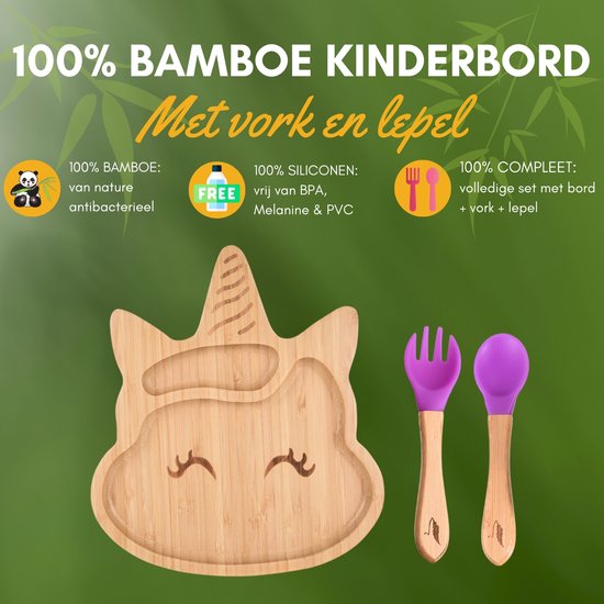 Zilverstad Kindercouvert Nijntje Bamboe Bord Met 2 Delig Bestek 4247070