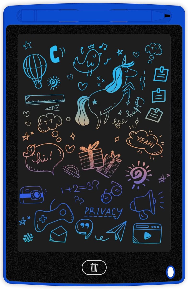 Tekentablet voor Kinderen met Kleurrijk LCD Scherm en Wisfunctie - 12 inch - Educatief Speelgoed - Blauw