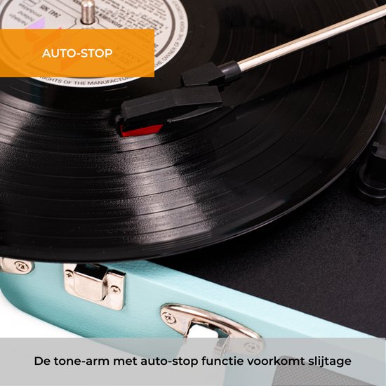 Denver Platenspeler - Ingebouwde Speakers - Incl. PC Software - Auto-stop - Retro - VPL120 - Blauw — afbeelding 5