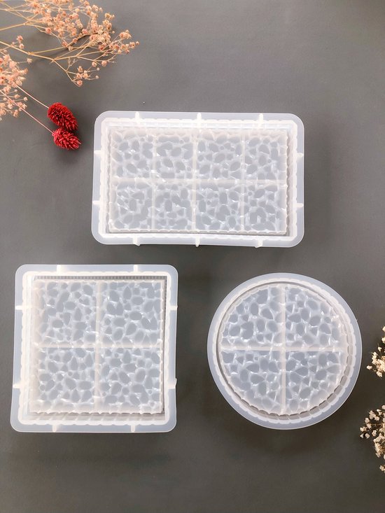 Siliconen Mallen | Schaaltjes - 3 stuks Chrystal | Druzy | geschikt voor o.a. epoxy, jesmonite, gips