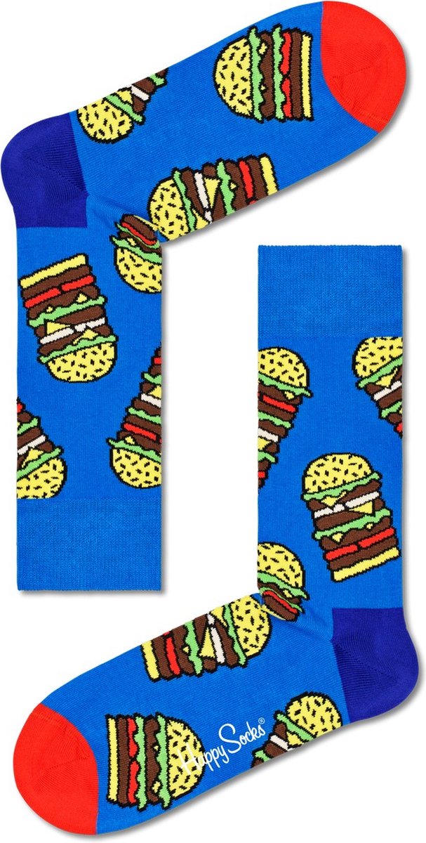 Happy Socks Burger Sock - unisex sokken - Unisex - Maat: 41 - 46