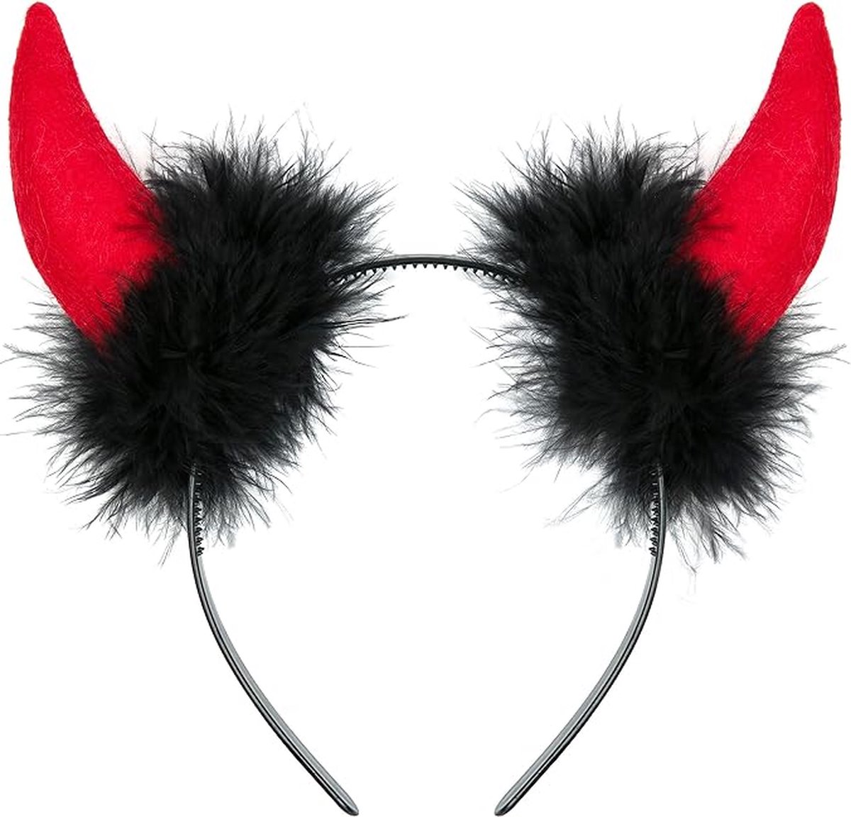 Bandeau Cornes Du Diable Rouge Et Or - Accessoire Halloween & Fêtes Déguisement